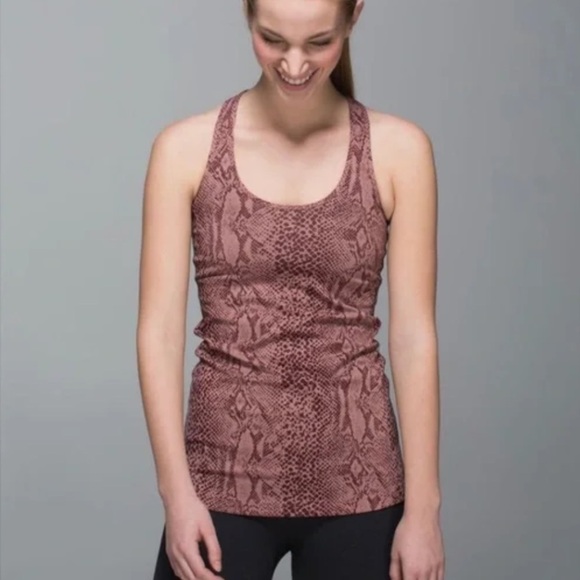 Lululemon Cool Racerback Tank Top Brown Desert Snake Bark Berry Multi - Picture 8 of 8